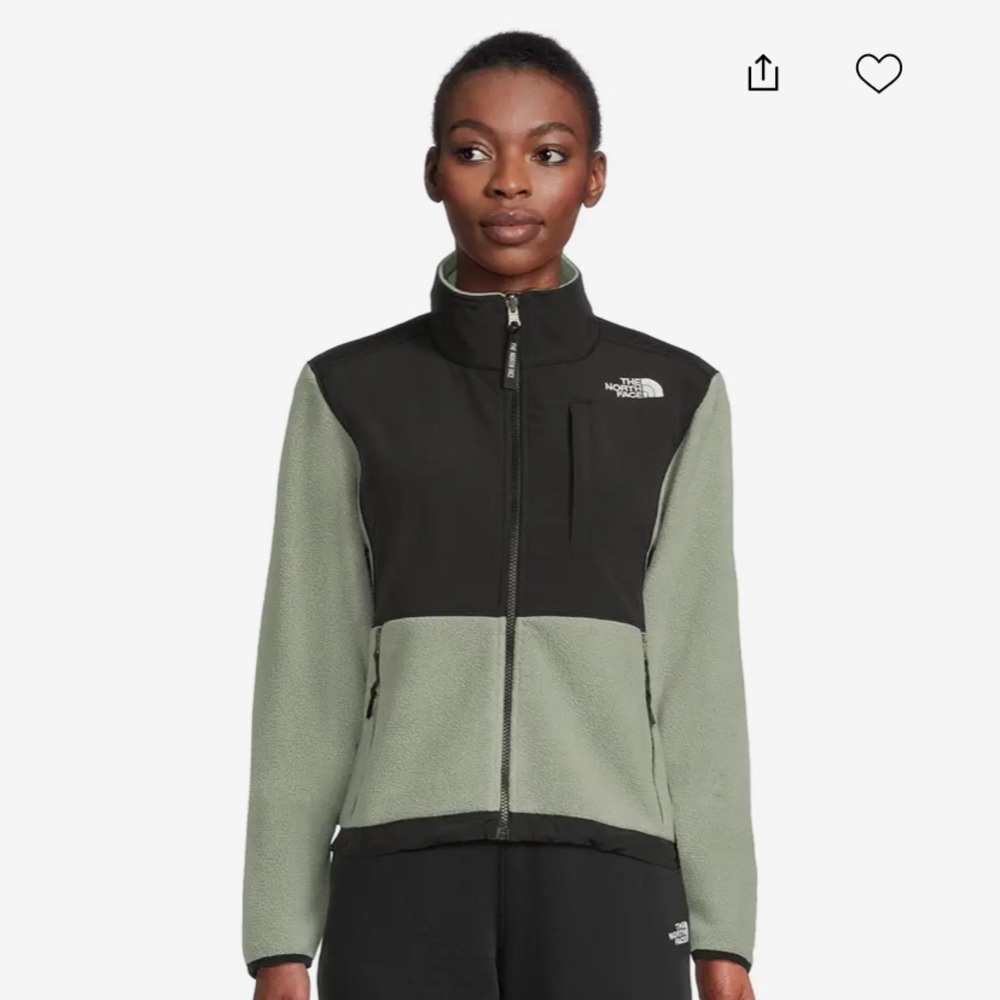 The North Face Women's Black and Sage Retro Denali Fleece